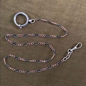 Antique niello watch chain.